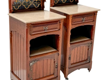 Two Arts & Crafts Nightstands by Gustave Serrurier-Bovy, 1900s